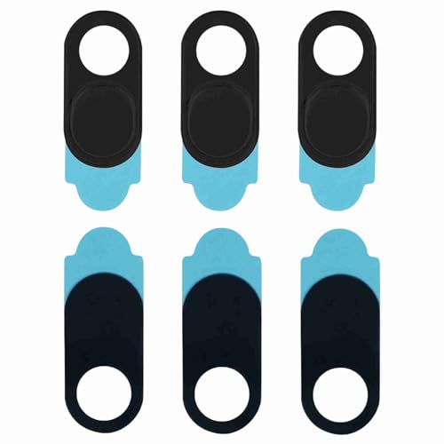 Metal 3Pcs Webcam Cover Sticker Lens Slide for Laptop Smartphone Tablet Computer Protection from Hackers Thickness 0.7mm (Black) - color: Black