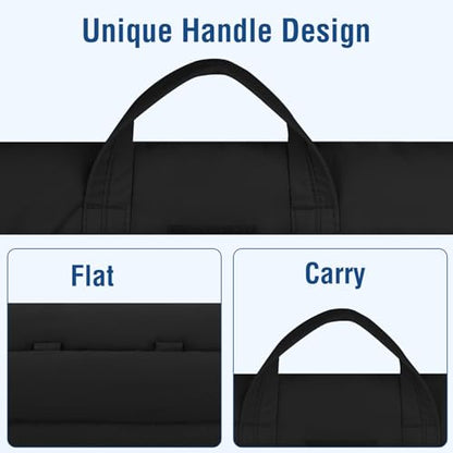 MOSISO 13-14 inch Laptop Case, 13.3 inch Puffy Laptop Sleeve, Black&Sand | Compatible with MacBook Air 13 13.6/Pro/Neo 13/Pro14,HP Dell Lenovo,Horizontal Rectangle Quilted Flap Bag with Handle&Pockets