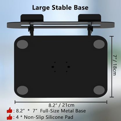 360 Rotation Laptop Stand, Multi-Angle Adjustable Laptop Holder Riser Stable Base Fully Foldable Easy to Storage and Portable Fit for MacBook Pro/Air HP 14 All Under 16” Devices (Black) - color: Black