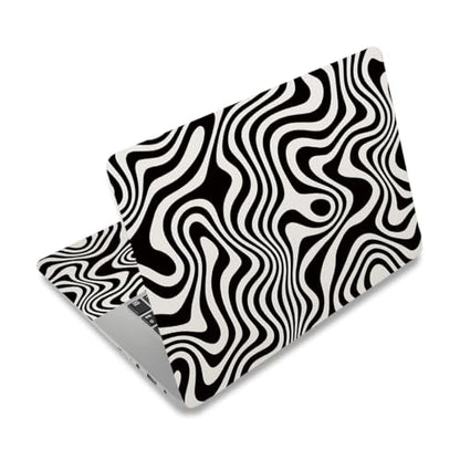 PLIGREAT 15 Inch Black White Classic Pattern Laptop Skin Stickers Cutable Universal Size Fits 12" 13" 13.3" 14" Laptop Removable Waterproof Notebook Art Decals PC Protector Cover Sticker