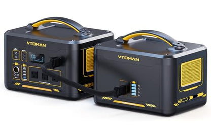 Vtoman 3096Wh Solar Generator with Extra Battery Included, 1800W (Peak 3600W) LiFePO4 Battery Power Station for Power Outages, RV, Camping, Emergencies - style: Jump1800+ExtraBattery