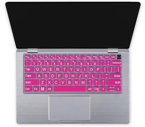 Large Print Keyboard Cover Skin for Dell Latitude 7420 7430 7440 7450 14", Latitude 14" 3440 3450 5420 5430 5431 5440 5450 9420 9430, Latitude 9510 9520 7520 15.6 & 7650 7640 16" Laptop, Hot Pink - color: Hot Pink