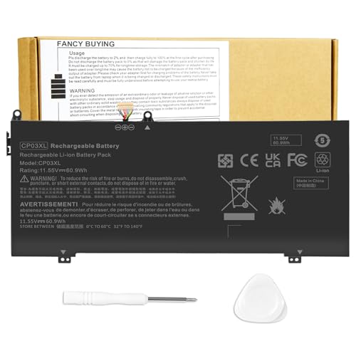 CP03X CPO3XL 929066-421 Battery for HP Spectre X360 Convertible 13-ae 13-ae000 13-ae0xx 13-ae013dx 13-ae012dx 13-ae011dx 13-ae014dx 13t-ae000 13-ae001ng HSTNN-LB8E CP03060XL 929072-855 13-ae049ng - size: 10.35*4.49*0.2inch