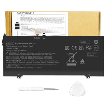 CP03X CPO3XL 929066-421 Battery for HP Spectre X360 Convertible 13-ae 13-ae000 13-ae0xx 13-ae013dx 13-ae012dx 13-ae011dx 13-ae014dx 13t-ae000 13-ae001ng HSTNN-LB8E CP03060XL 929072-855 13-ae049ng - size: 10.35*4.49*0.2inch