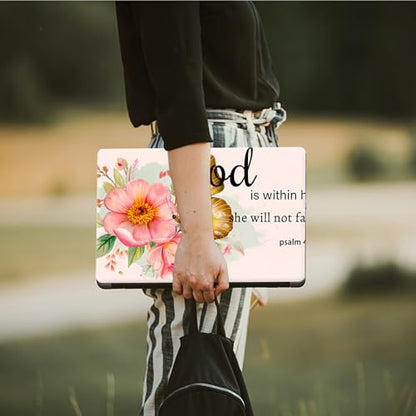 Laptop Skin Sticker Decal, Universal Protective Cover Fit 12 13 14 15.6 Inch Notebook, Reusable Water-Resistant Vinyl Decal w/ 2 Wrist Pads for Business Travel Office, Flower Bible 46-5 - color: Flower Bible 46-5