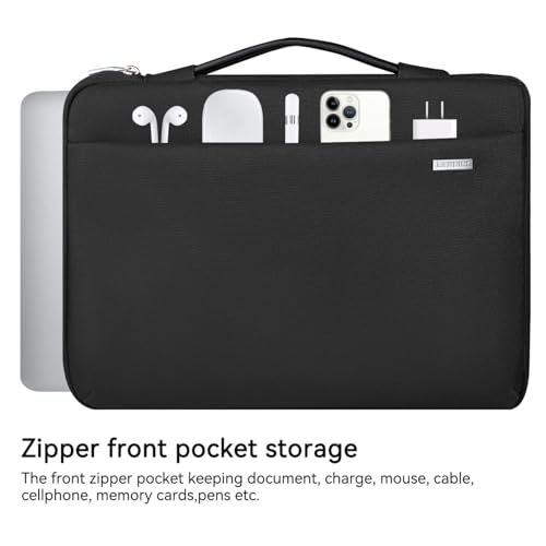 LANDICI 15.6-16 Inch Protective Laptop Sleeve with Handle, Black | Waterproof computer cover for MacBook Pro 16 M1-M4 2019-2025 and 15.6-16 inch HP, Dell, Lenovo, Acer and ASUS laptops - color: New Black, size: 15.6-16 inch