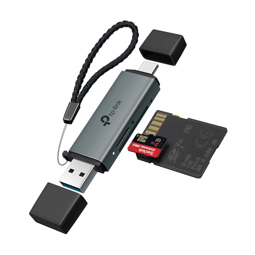 TP-Link SD Card Reader, 2-in-1 USB 3.0 Type-C&A Dual Slot Memory Card Reader for SD/Micro SD/SDHC/SDXC, High-Speed Data Transfer, Plug & Play with Windows, macOS, iPadOS, Android & Chrome OS (UA430D) - style: USB A&C