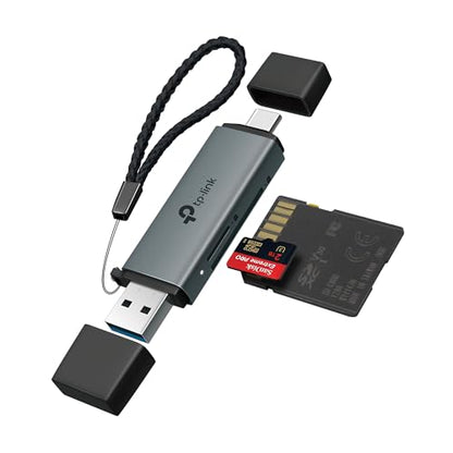 TP-Link SD Card Reader, 2-in-1 USB 3.0 Type-C&A Dual Slot Memory Card Reader for SD/Micro SD/SDHC/SDXC, High-Speed Data Transfer, Plug & Play with Windows, macOS, iPadOS, Android & Chrome OS (UA430D) - style: USB A&C