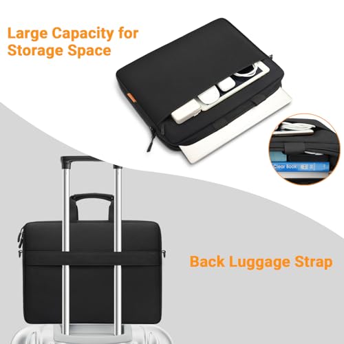 ZYB Waterproof Laptop Case 15 15.6 16 Inch Briefcase,Laptop Bag 15.6-16 Inch Sleeve with Shoulder Strap for 15.6-16 Inch Notebook Lenovo HP Acer ASUS DELL MacBook Pro 16 M5-M1 etc Messenger Bag-Black - size: 15 15.6 16 Inch