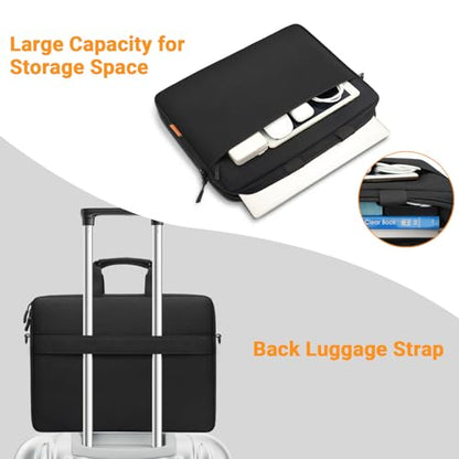 ZYB Waterproof Laptop Case 15 15.6 16 Inch Briefcase,Laptop Bag 15.6-16 Inch Sleeve with Shoulder Strap for 15.6-16 Inch Notebook Lenovo HP Acer ASUS DELL MacBook Pro 16 M5-M1 etc Messenger Bag-Black - size: 15 15.6 16 Inch