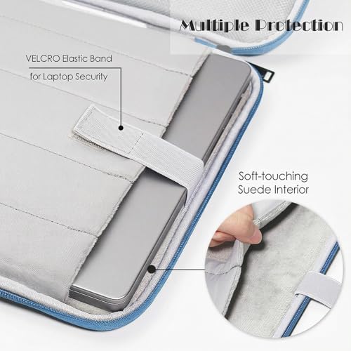 ProElife 13 Inch Laptop Sleeve for MacBook Neo, Retractable Handle, Blue | Precision Fit, Soft Inner Lining Padded, Anti-Scratch, Extra Attached Pocket, Travel Carry Laptop Bag for Home Office - color: Light Blue