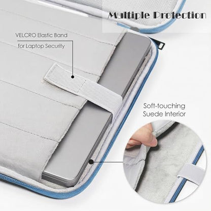 ProElife 13 Inch Laptop Sleeve for MacBook Neo, Retractable Handle, Blue | Precision Fit, Soft Inner Lining Padded, Anti-Scratch, Extra Attached Pocket, Travel Carry Laptop Bag for Home Office - color: Light Blue