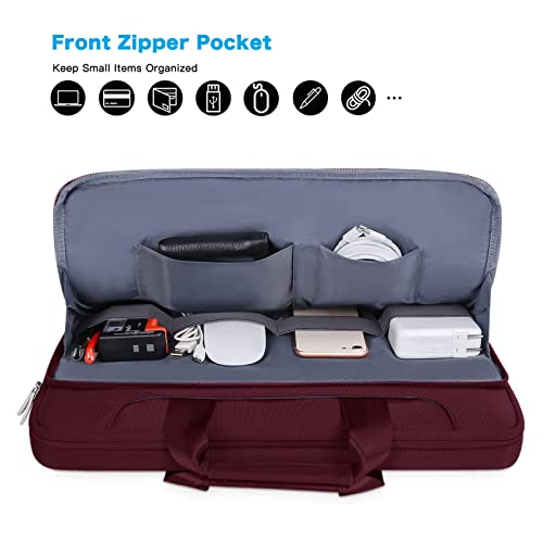 MOSISO 360 Protective Laptop Bag 13.3 inch, 13-14 inch Computer Bag | Compatible with MacBook Air 13 inch/Pro 13 /Pro 14, HP,Dell,Notebook, Laptop Carrying Case with Strap&Handle, Wine Red - color: Wine Red, size: 13.3 inch