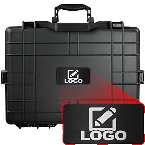 Eylar Large 22 inch Protective, Camera, Tools, Equipment Laptop Hard Case with Custom Logo Engraved Plate Waterproof with Foam (Black) - color: Black