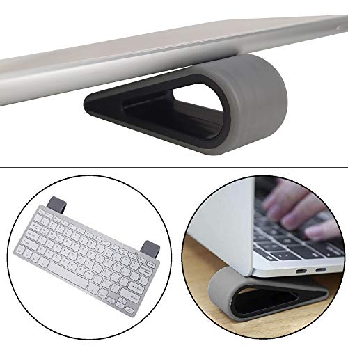 Laptop Notebook Holder, Yeebline Universal 4-Pack Anti-Slip Durable Silicone Tilting Wedge Riser for Desk, Ultra Compact Portable Ventilated Stand and Elevated Feet for Tablet Keyboard