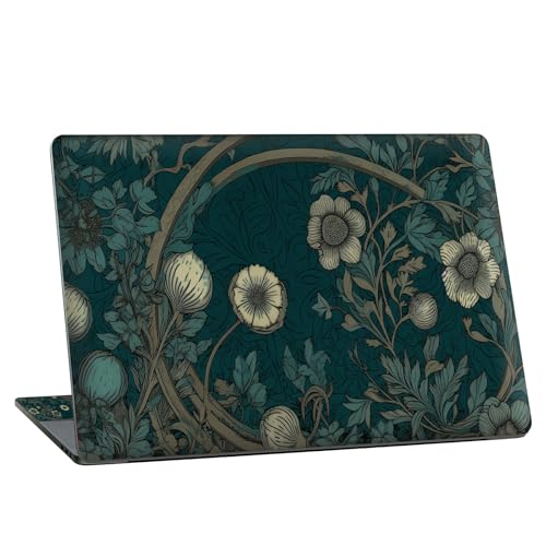 Universal Laptop Skin Sticker with 2 Wrist Pad Skins, Waterproof Scratch Resistant Vinyl Laptop Cover Decal, Cut to Fit for 11–15.6 Inch MacBook HP Dell Lenovo, Blue Flowers - color: Blue Flowers