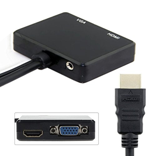 JSER HDMI to VGA & HDMI Female Splitter with Audio Video Cable Converter Adapter for HDTV PC Monitor - style: HDMI to HDMI+VGA