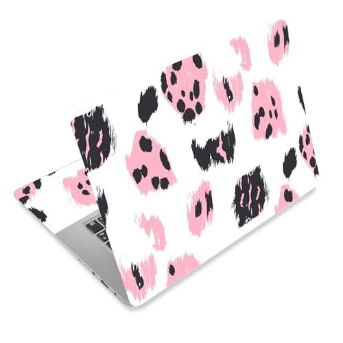 Laptop Skin Sticker Decal for 12 13 13.3 14 15 15.6 in, Universal Vinyl Waterresistant Protector Cover for Notebook PC Netbook, Computer Decor for Women Girls Pink & Black Leopard - color: Pink & Black Leopard
