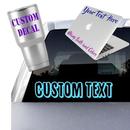 Personalized Custom Font Name Decal Sticker Compatible with Tumbler Cups, Laptop, Phones, RV, Boats, Helmets, Hardhats, Notebooks, and Vehicles (Glitter Colors Available)