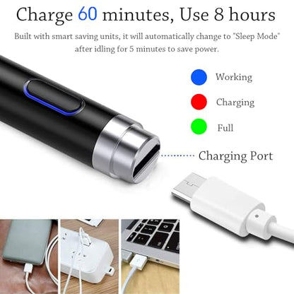 Stylus Pen for iPad, DOGAIN iPad Pencil for Touchscreen with Dual Touch Function, Active Digital Fine Point Pad Pen Compatible with Pad/Pro/Air/Mini/iPhone/Samsung//iOS/Android and More - Black - color: Black Pen with Fiber Cap