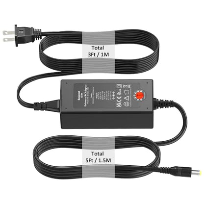 45W Universal 15V 13.5V 12V 9V 7.5V 6V 5V DC Power Supply, Switching AC Adapter Replacement Power Cord for LED Strip Lights Baby Monitor Security Cameras, Support 1A 2A 3A Max.