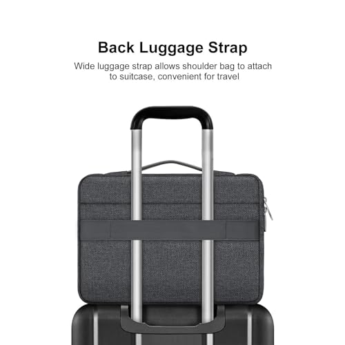 MOSISO 360 Protective Laptop Case 13.3 inch, 13-13.3 inch Laptop Sleeve | Compatible with MacBook Air/Pro 13 / Pro 14, HP Dell ASUS Lenovo,Side Open Bag with 2 Raised&1 Flapover Pockets,Charcoal Gray - color: Charcoal Gray, size: 13.3 inch