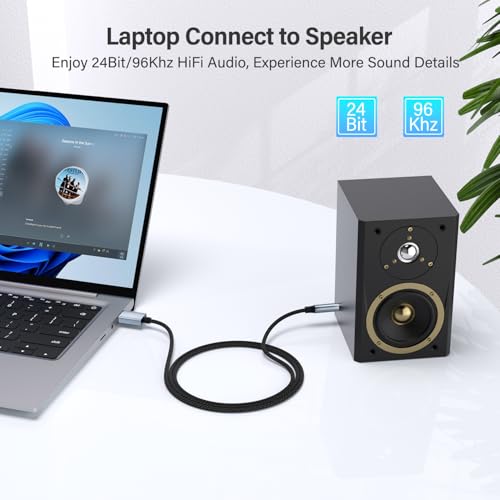 USB to 3.5mm Aux Audio Cable Compatible with Laptop PC PS5/4 USB to 3.5mm Aux Jack Audio Adapter for Headphone Speaker(3.94ft/1.2m). NOT Work for Charging and MP3 TV Car PS3 Truck