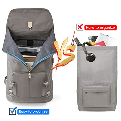 YAMTION 17" Laptop Backpack for Women & Men,Bookbag for Teen Girls & Boys Teenagers for College High School - color: Grey