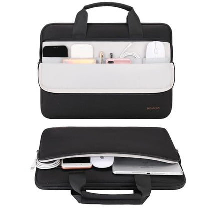 DOMISO 14 inch Laptop Case Sleeve Protective Cover Compatible with MacBook Air 15 M4 M3 M2,MacBook Pro,14-15 inch HP Dell ASUS Lenovo Chromebook,Waterproof Computer Bag with Handle,Black - color: Black, size: 14 inch