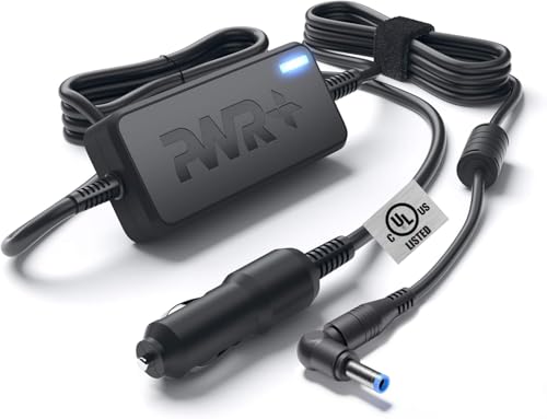 CAR Charger for HP-Envy-Pavilion Touchsmart-Sleekbook Spectre, Probook EliteBook Revolve Business - UL Listed, Extra Long Cord