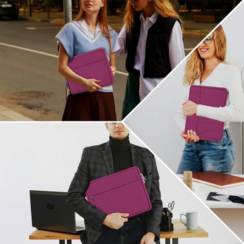 Laptop Sleeve Case 14 inch, Traveling Laptop Cover with Zippered Pocket, Shockproof Protective Carrying Briefcase Computer Bag for 14" MacBook Air/Pro, HP, Dell, Lenovo, Acer, Rose Red - color: Rose Red, size: 14 inch