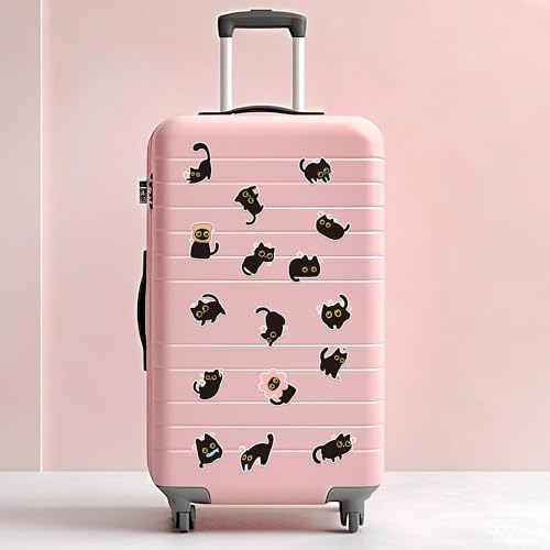 Black Cat Sticker Roll - 1000 Pcs Cute Black Cat Flower Waterproof Vinyl Reusable Laptop Stickers Coloring Book Scrapbook Water Bottle Page Activity Pad Birthday Party Favors Kids Skateboard - style: Cute Black Cat
