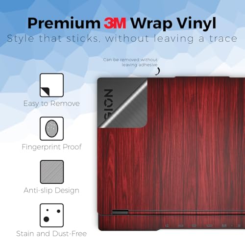 Laptop Skin Compatible with Lenovo Legion 5 Gaming Laptop (15IRX9) 2024 - Cherry Grain - Premium 3M Vinyl Protective Wrap Decal Cover - Easy to Apply | Crafted in the USA - color: Cherry Grain, size: Legion 5 Gaming (15IRX9) 2024 Full Cover Skin, style: M