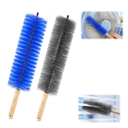 Fan Cleaning Brush,Fan Brush Cobweb Duster Microfiber Duster,Bendable Microfiber Head,Fan Cleaner Brush Reusable Dust Remover Washable ldeal for Electric Fans Air Conditioning,Curtain(Mixed 2Pcs)
