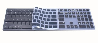Silicone Keyboard Cover Skin Compatible for Dell Pro KM5221W KB500 Keyboards & Dell Wireless Bluetooth Keyboard KM7321W (Black) - color: Black
