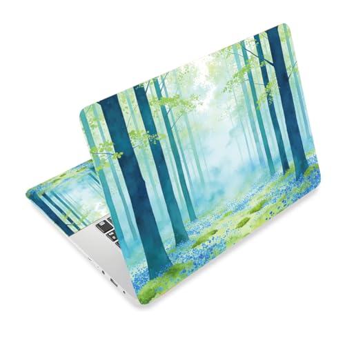 3Pcs Forest Laptop Skin Sticker Plants Universal Removable Vinyl Stickers Fits for 12.1 13 14 15.6 16 Inch Waterproof Notebook Decal Cover Gift - color: Green
