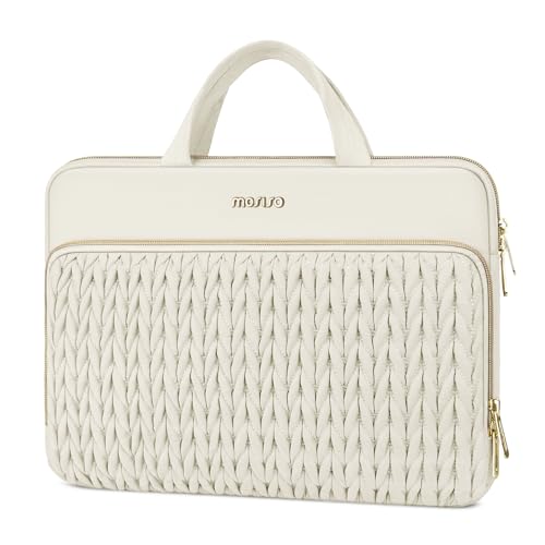 MOSISO Laptop Case 13.3 inch, 13-13.3 inch Laptop Sleeve Compatible with MacBook Neo/Air 13.6 M5 M4 M3 M2 M1/Pro 13/14, HP Dell Lenovo ASUS, Wheat Ear Quilted Carrying Bag with Handle&Pocket, Sand - color: Sand, size: 13.3 inch