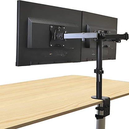 AEONS Dual Monitor Desk Mount Stand, Adjustable Dual Arm Mount fits up to 32 inch LCD Screen with VESA, Clamp and Cable Management, Black - style: Dual Arm, Black