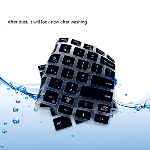 2Pcs Keyboard Cover for Dell Latitude 5400 5401 5411 7400 14 Inch with Pointing Laptop |Dell Latitude 14 US Layout Keyboard Protective Cover Skin (Black+Clear) - color: Black+Clear