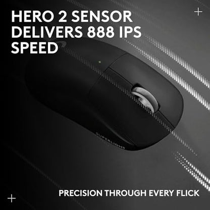 Logitech Pro X Superlight 2c Wireless Gaming Mouse 51g Compact - Black | 51g compact mini size, symmetrical shape, <8 kHz polling, 44K DPI, PowerPlay wireless charging, USB-C, 5 buttons, for PC/Mac - color: Black, size: Compact, style: Mouse