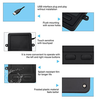 ASHATA Wired USB Touchpad, Portable Trackpad for Laptop and Desktop User, USB trackpad touchpad with 2 for Home Office Business Trip