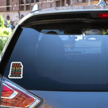 Vinyl Sticker Pack Papa the Man Myth Legend Decals for Laptops Water Bottles and Personal Gear Accessories