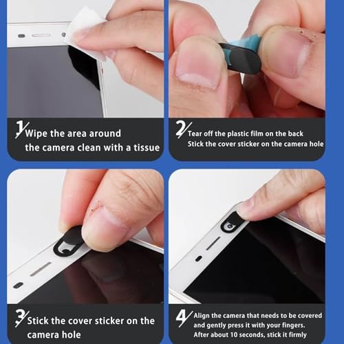 Privacy Lens Cover Set for Laptops Tablets Smartphones Sliding Screen Privacy Protector Pack for Office Home Use (Black 8 Pack) - color: Black-8 PCS