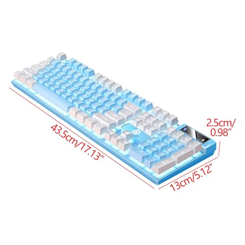 Gaming Keyboard, Wired Backlit Mini Keyboard, Ultra-Compact Anti-Ghosting No-Conflict Membrane Gaming Wired Keyboard for PC Laptop Windows Gamer (Blue) - color: Blue