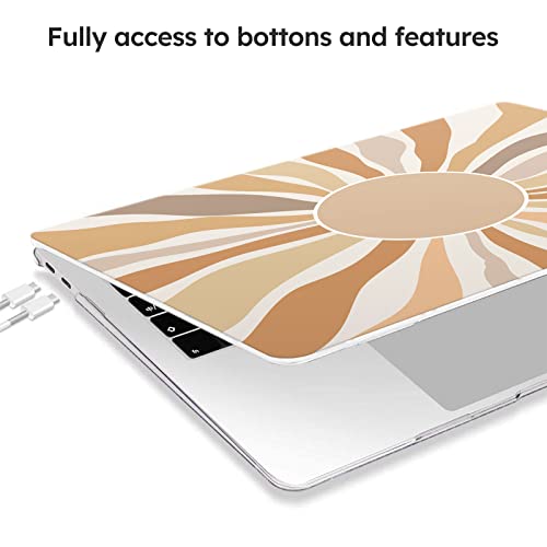 iCasso for MacBook Air 13 Inch Case 2020 2019 2018 Release A2237 M1/A1932/A2179 with Retina Display, Protective Hard Plastic Shell Case and Keyboard Cover for MacBook Air 13 (Sunshine) - color: Sunshine