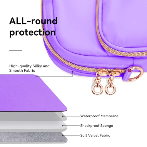 Laptop Case Bag Women Men Computer Sleeve Compatible with MacBook/Dell/HP/Acer/ASUS, Waterproof Shoulder Carrying Briefcase, Purple, 17-17.3 Inch - color: Purple, size: 17.3 inch