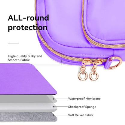 Laptop Case Bag Women Men Computer Sleeve Compatible with MacBook/Dell/HP/Acer/ASUS, Waterproof Shoulder Carrying Briefcase, Purple, 17-17.3 Inch - color: Purple, size: 17.3 inch