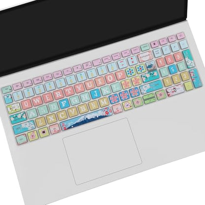 Keyboard Cover for Dell Inspiron 15 3000 5000 7000 3510 3511 3515 3525 3530 3535 5510 5515 5518 7510 15.6", Inspiron 16 7610, Vostro 15 3510 5510 5515, Latitude 3520, Sakura - color: Sakura