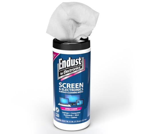 Endust For Electronics; Screen & Surface Cleaning Wipes, For TV, Phone, Computer Monitor, Laptop, Tablet, Pre-Moistened, Alcohol and Ammonia Free, 70 Count, 6 Pack (11506P6)