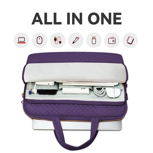 Laptop Case Bag Women Men Computer Sleeve Compatible with MacBook/Dell/HP/Acer/ASUS, Waterproof Shoulder Carrying Briefcase, Purple, 15.6-16 Inch - color: Purple, size: 15.6 Inch
